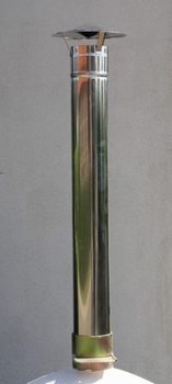 Schoorsteenpijp INOX incl. dakje 130 mm diameter