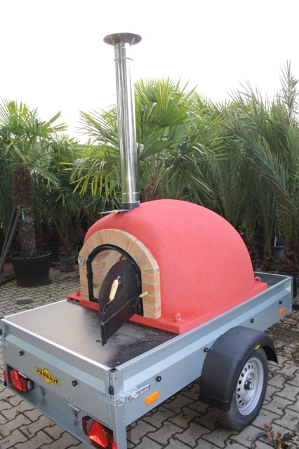 Pizzaoven op aanhangwagen