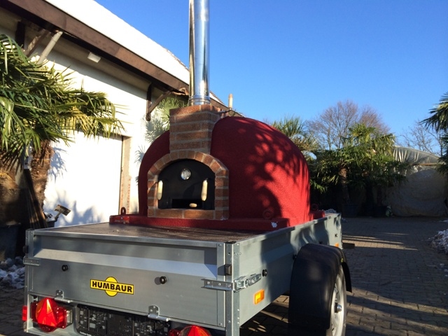 Pizzaoven op aanhangwagen