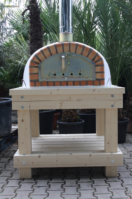 Robuust houten onderstel voor ovenmaat 90x90cm