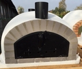 Houtoven PISA 100 CINZA GeÏsoleerd & zwarte brede deur